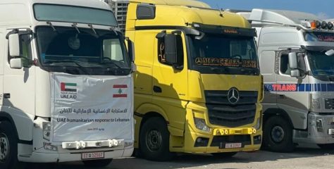وصول أول دفعة من المساعدات الإماراتية إلى لبنان عبر 29 شاحنة لدعم المتضررين